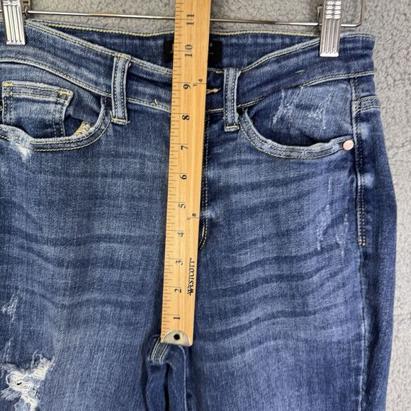 Judy Blue Jeans Blue Womens 1/25 Denim Relaxed Fit Distressed Medium Washed - Picture 6 of 11